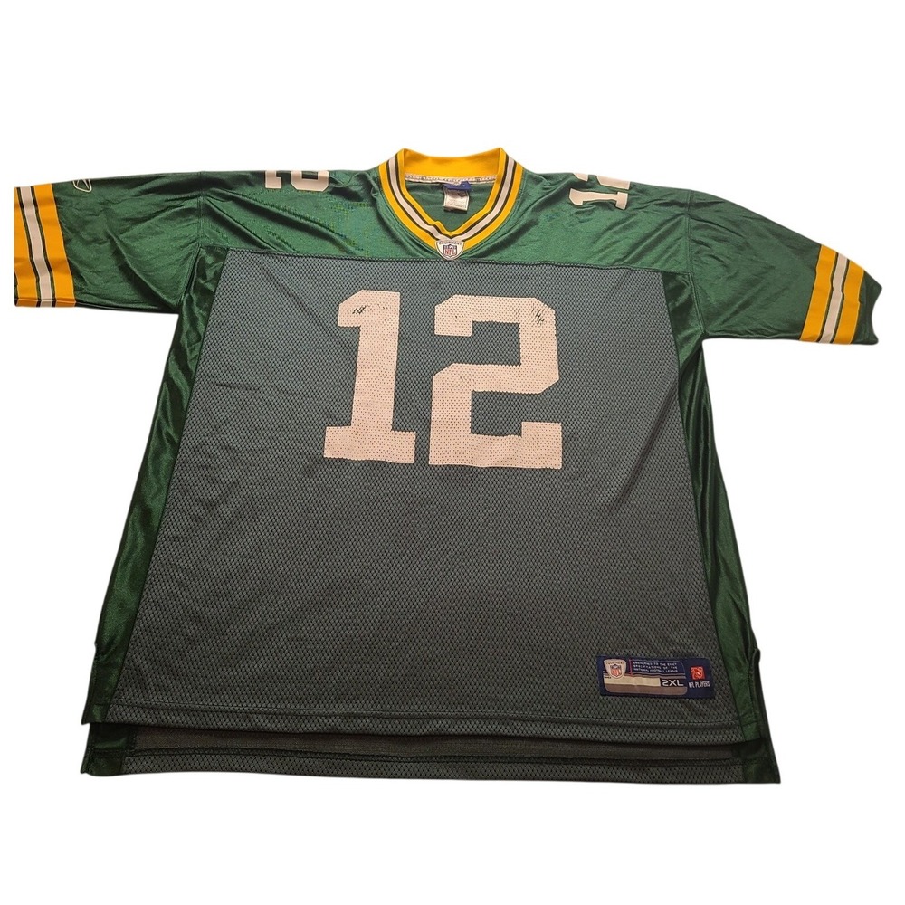NFL Equipment‎ Green Bay Packers Aaron Rodgers 12 Jersey Green Men's 2XL V-neck